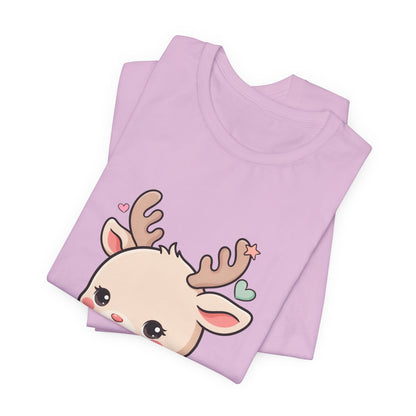 Kawaii Reindeer T-Shirt for Cozy Christmas Fans