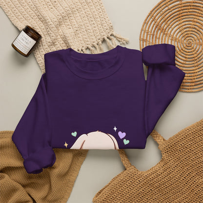 Kawaii Bunny Sweatshirt, Sleeping Cloud Chibi Crewneck
