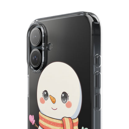 Kawaii Snowman Phone Case – Cute Christmas Clear Case
