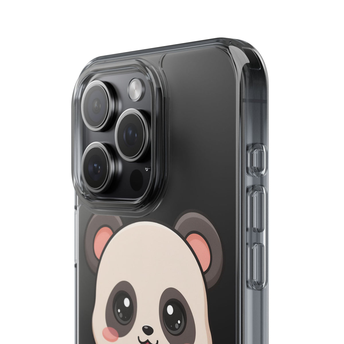 Kawaii Panda Sushi Phone Case, Clear Impact-Resistant Case