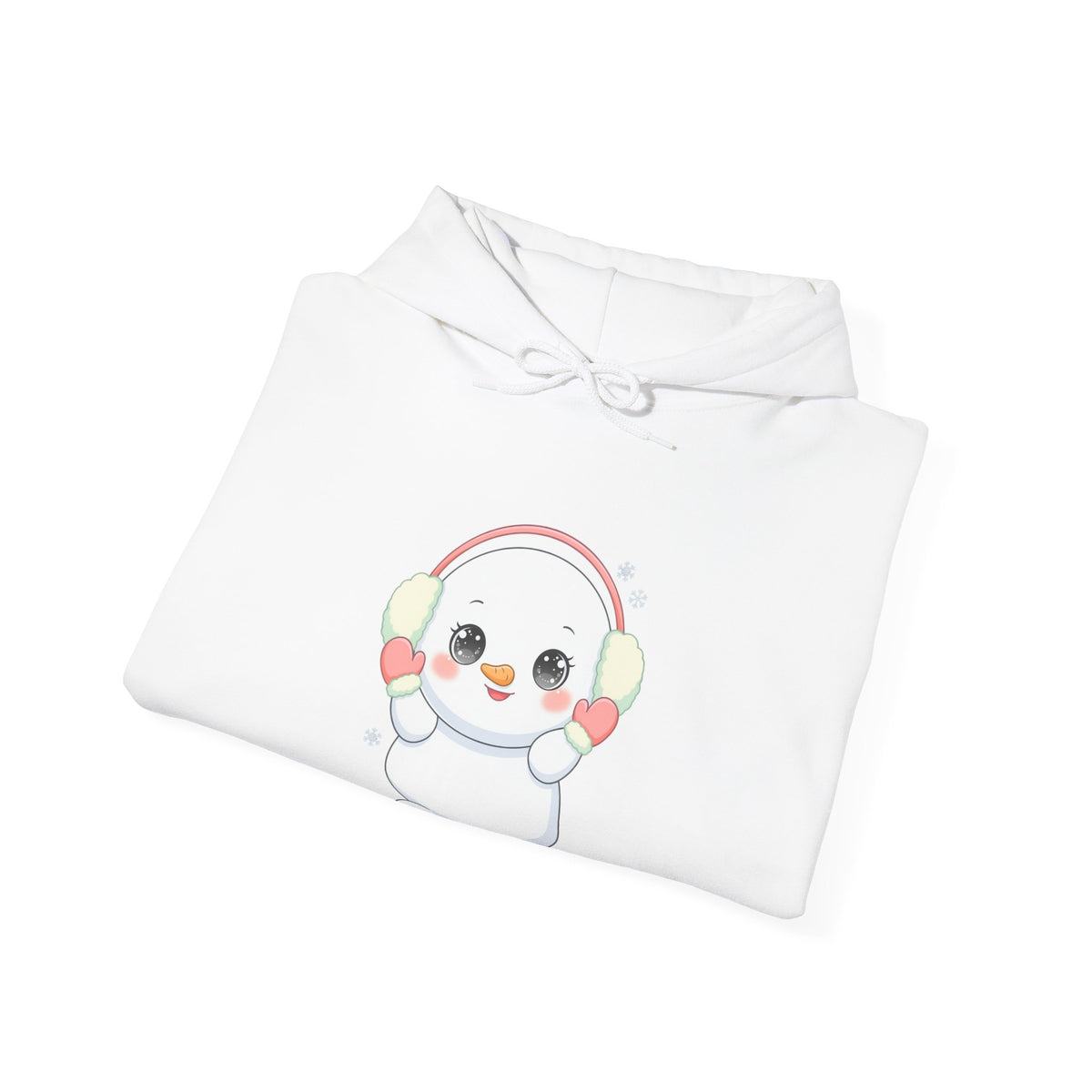 Kawaii Snowman Hoodie, Cute Winter Gift Sweatshirt