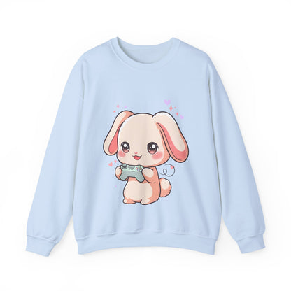 Kawaii Gamer Bunny Sweatshirt for Cozy Gaming Days