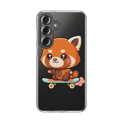Red Panda Skateboard Phone Case, Cute Kawaii Style