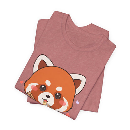 Kawaii Red Panda Ramen T-Shirt for Cozy Foodie Style