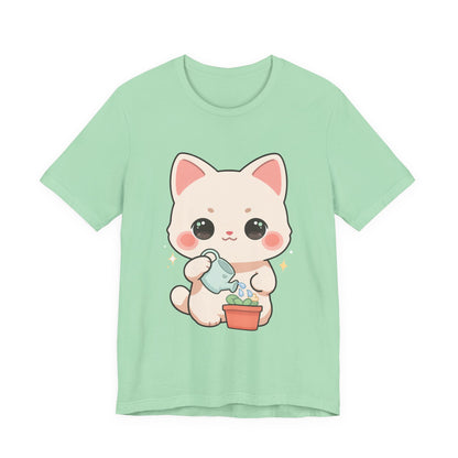 Kawaii Cat Gardening T-Shirt for Plant Lovers