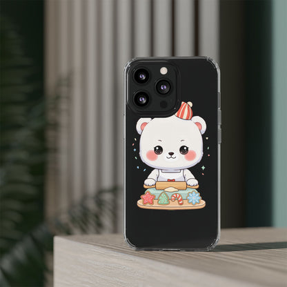 Christmas Bear Cookie Baking Clear Phone Case