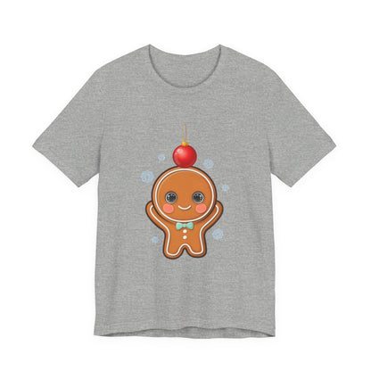 Kawaii Gingerbread Christmas Tee, Cute Holiday Unisex Shirt