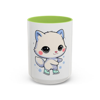 Kawaii Arctic Fox Mug for Cozy Winter Coffee Breaks