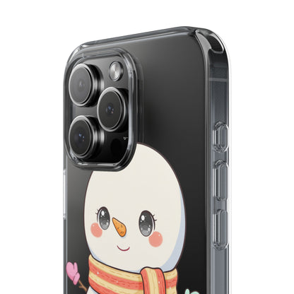Kawaii Snowman Phone Case – Cute Christmas Clear Case