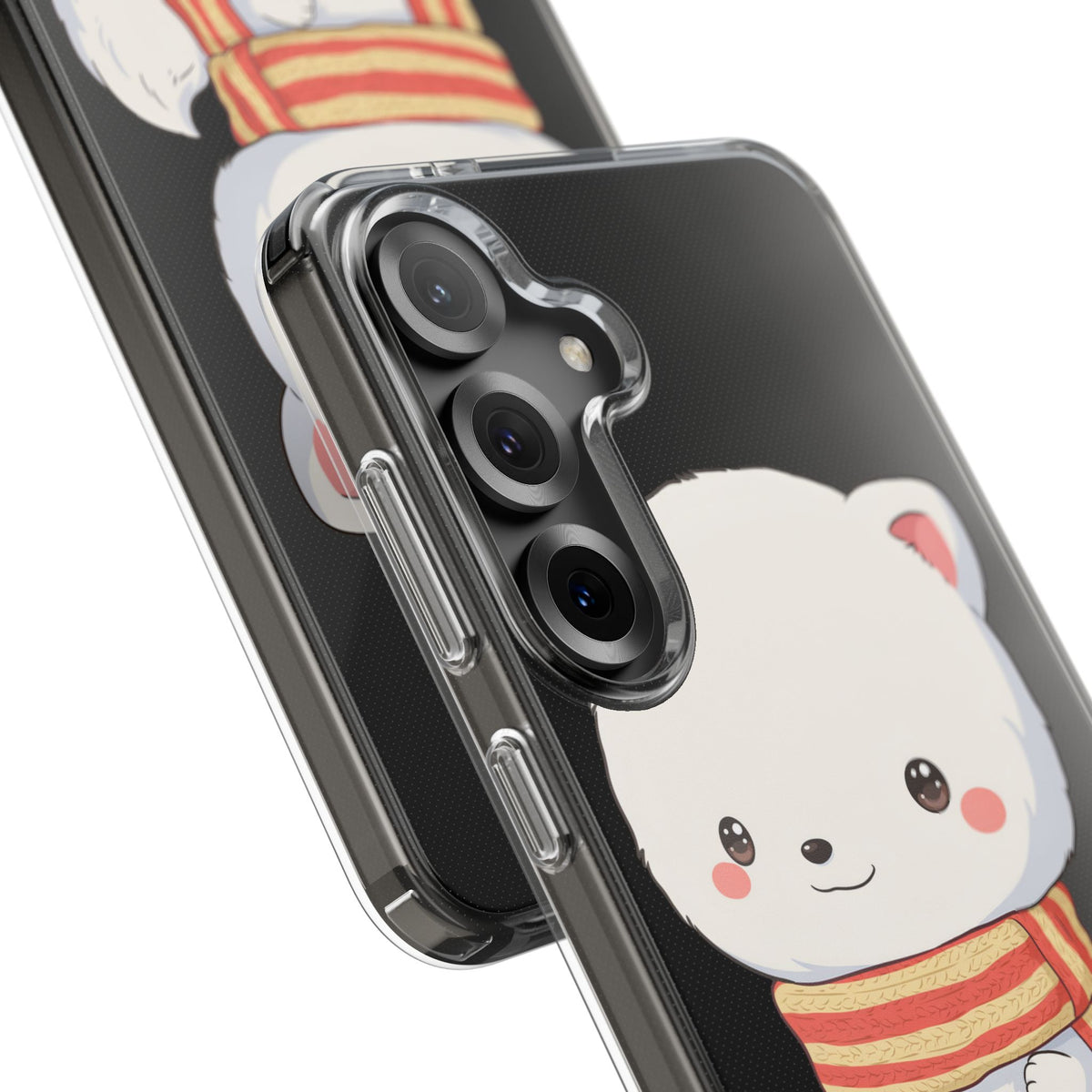 Kawaii Arctic Fox Phone Case, Cozy Christmas Scarf
