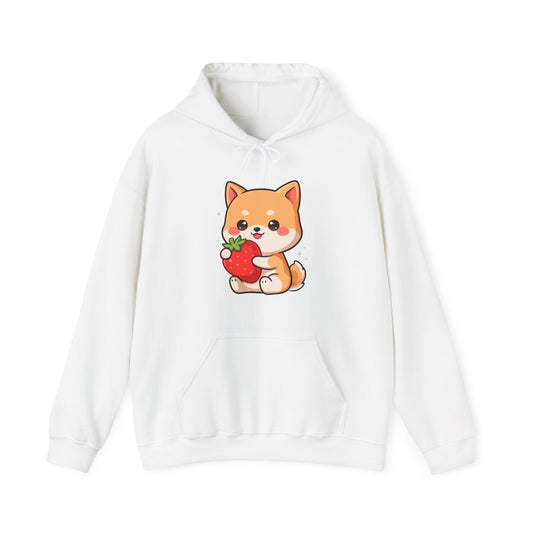 Kawaii Shiba Inu Strawberry Hoodie for Cute Dog Lovers