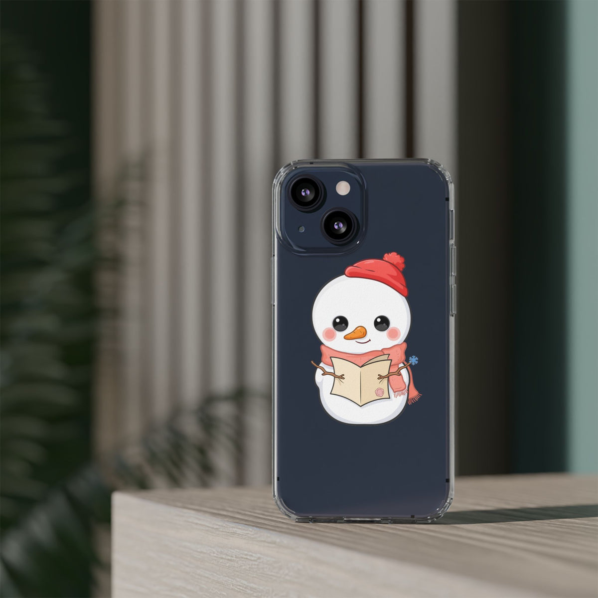 Kawaii Snowman Phone Case Reading to Santa