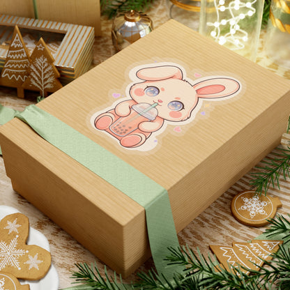 Kawaii Bunny Bubble Tea Sticker for Cute Gifts