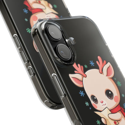 Christmas Reindeer Clear Impact-Resistant Phone Case