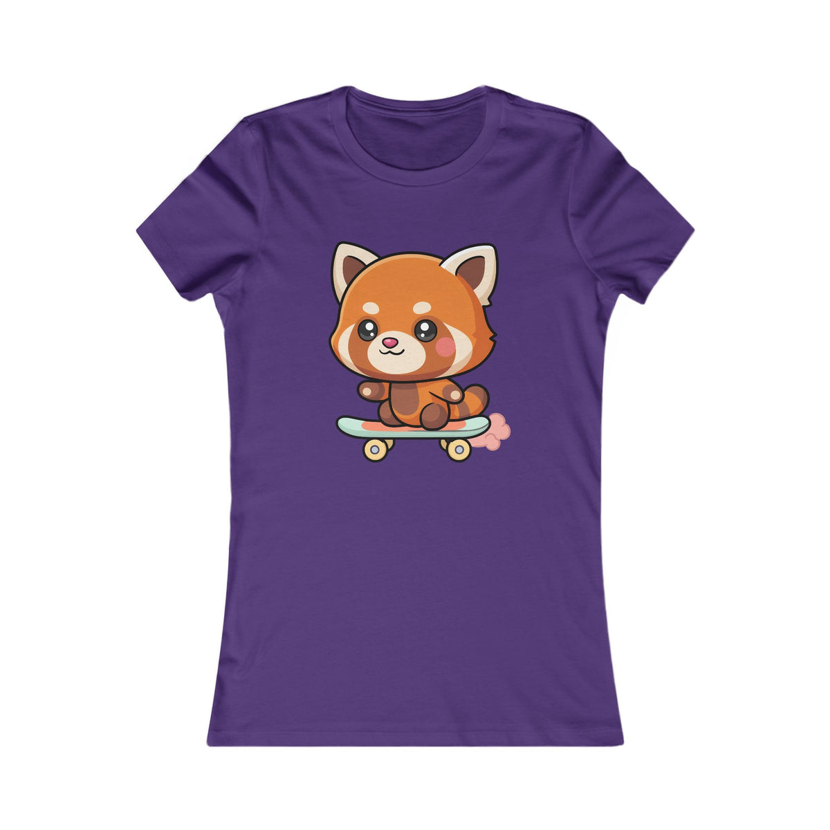 Kawaii Red Panda Skateboard Tee for Women