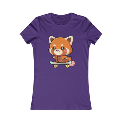 Kawaii Red Panda Skateboard Tee for Women