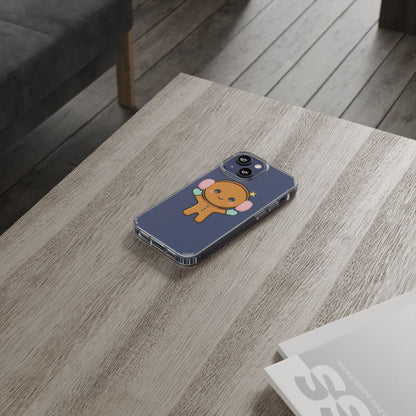 Kawaii Gingerbread Phone Case, Cute Winter Character