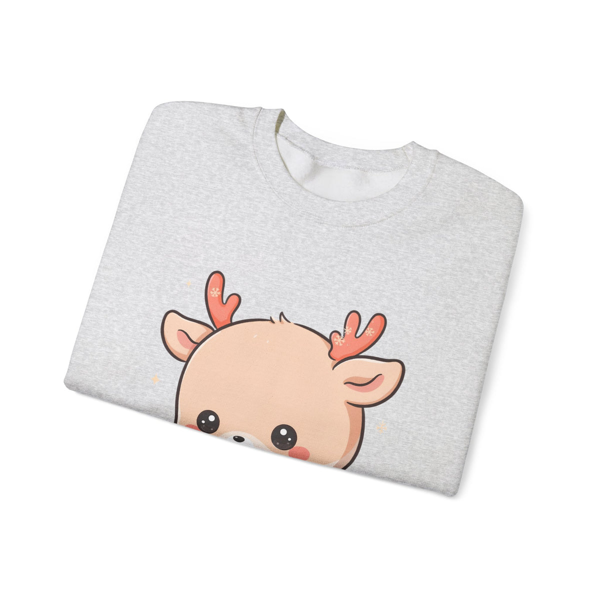 Kawaii Christmas Reindeer Sweatshirt, Cute Holiday Crewneck