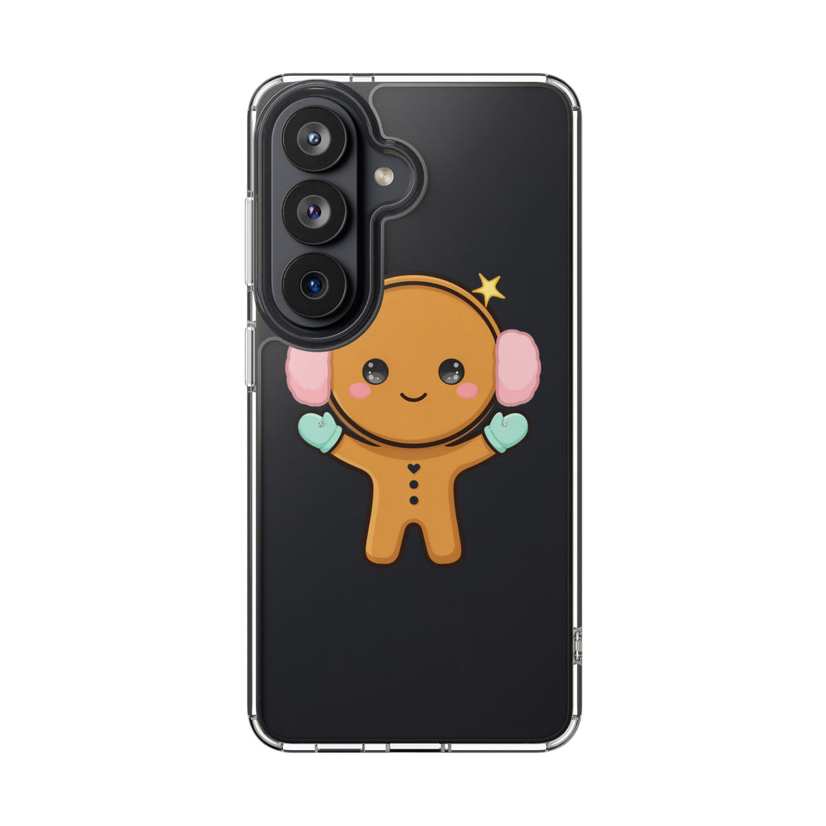 Kawaii Gingerbread Phone Case, Cute Winter Character