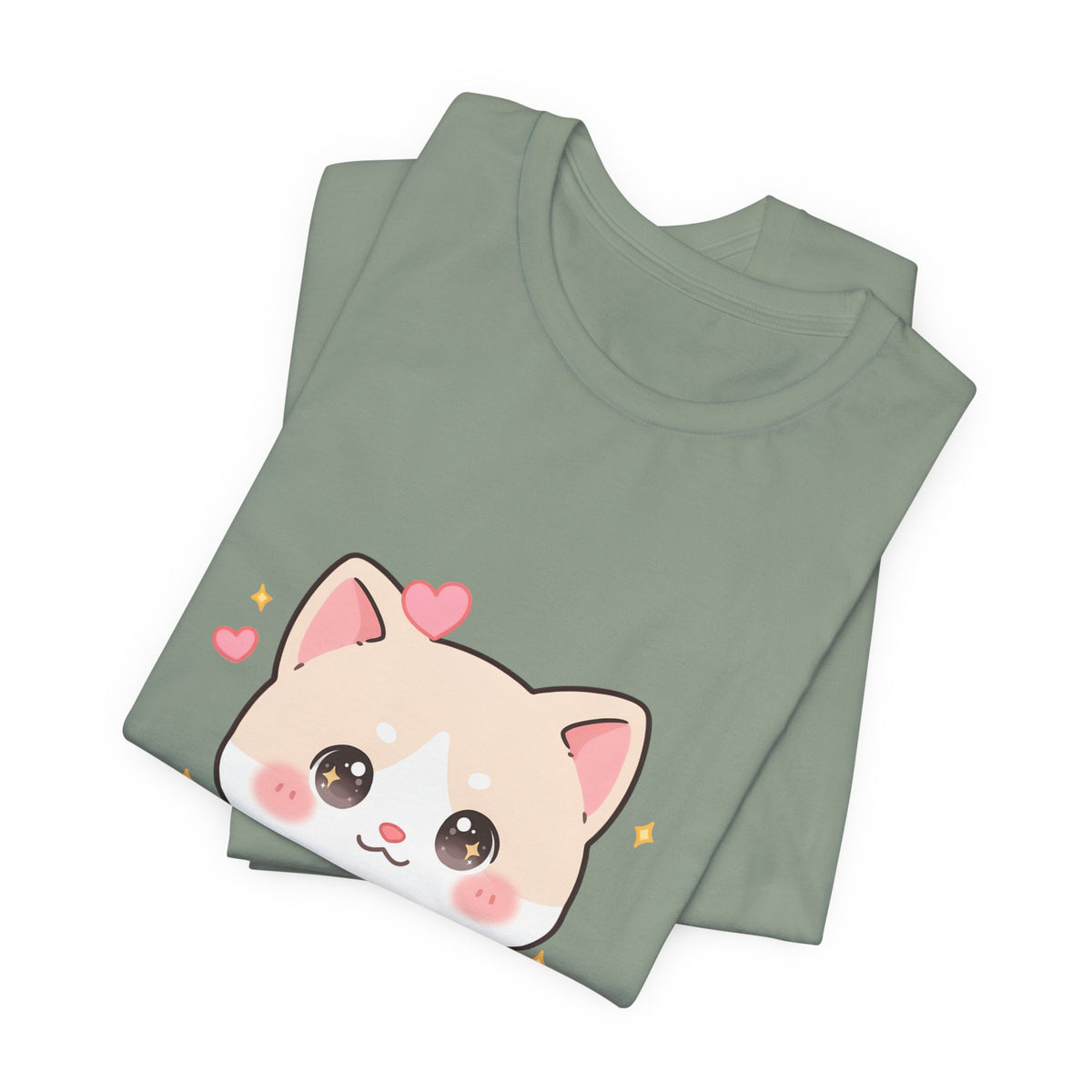Kawaii Reading Cat T-Shirt for Book Lovers