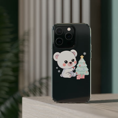 Christmas Polar Bear Phone Case, Kawaii Holiday Accessory