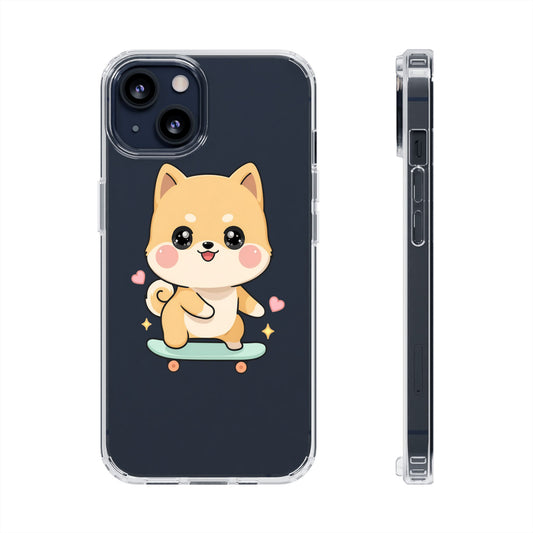 Shiba Inu Skateboard Phone Case, Cute Kawaii Dog