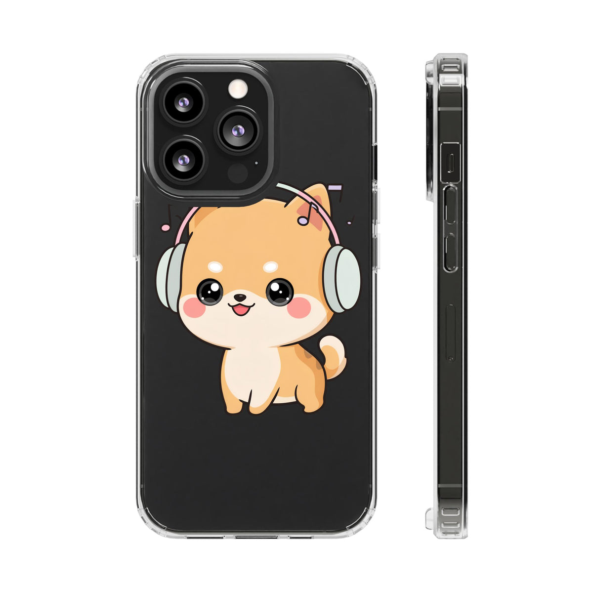Kawaii Shiba Inu Phone Case – Music Lover Clear Case