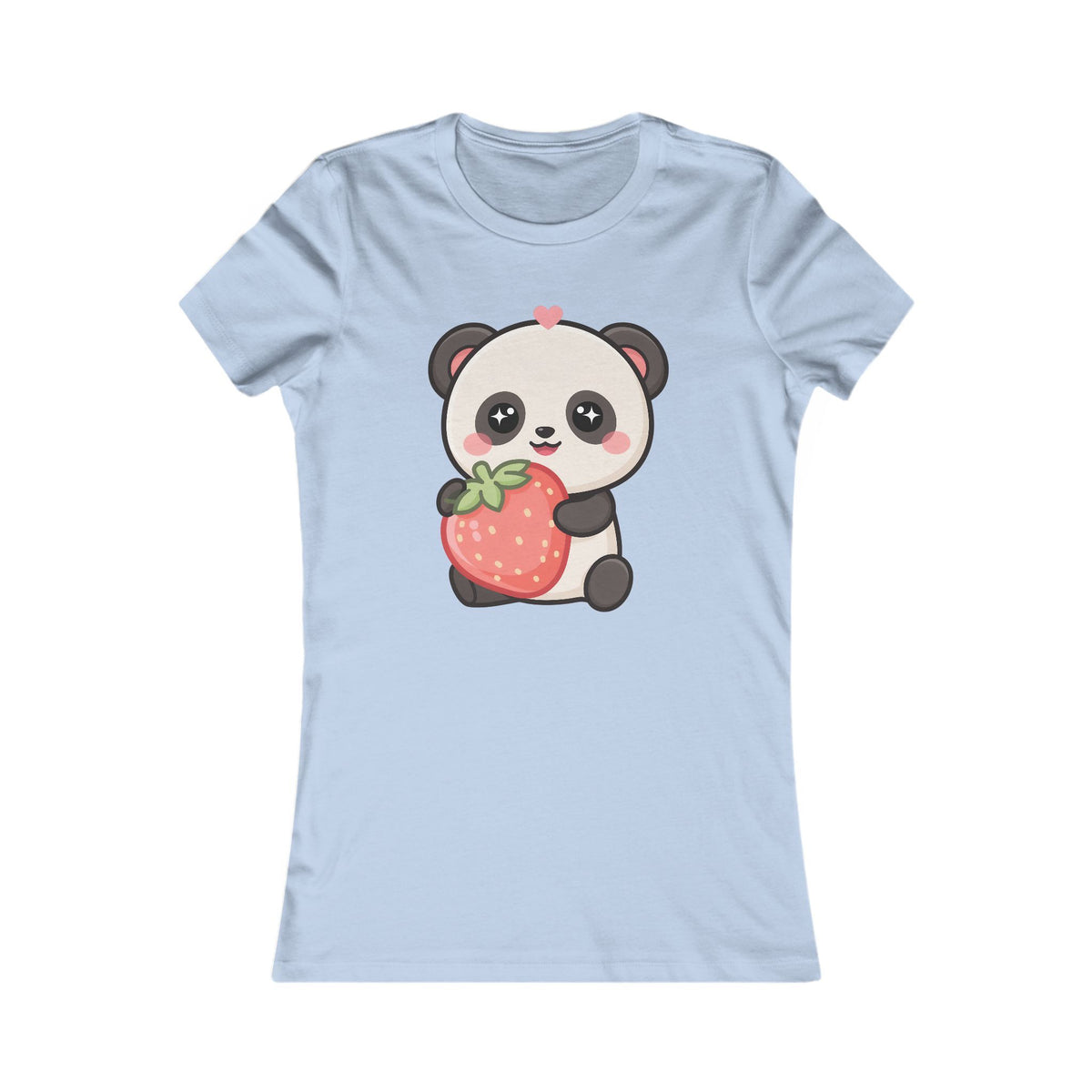 Kawaii Panda Strawberry Women's Tee for Cute Casual Outfits