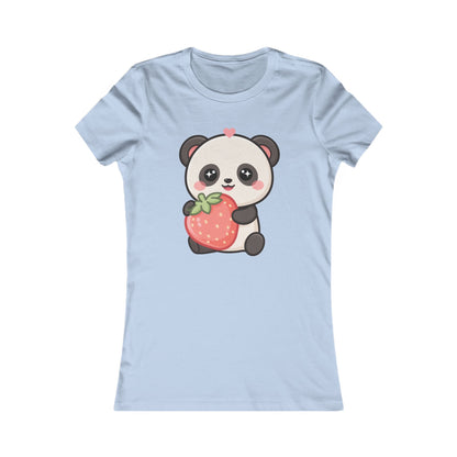 Kawaii Panda Strawberry Women's Tee for Cute Casual Outfits
