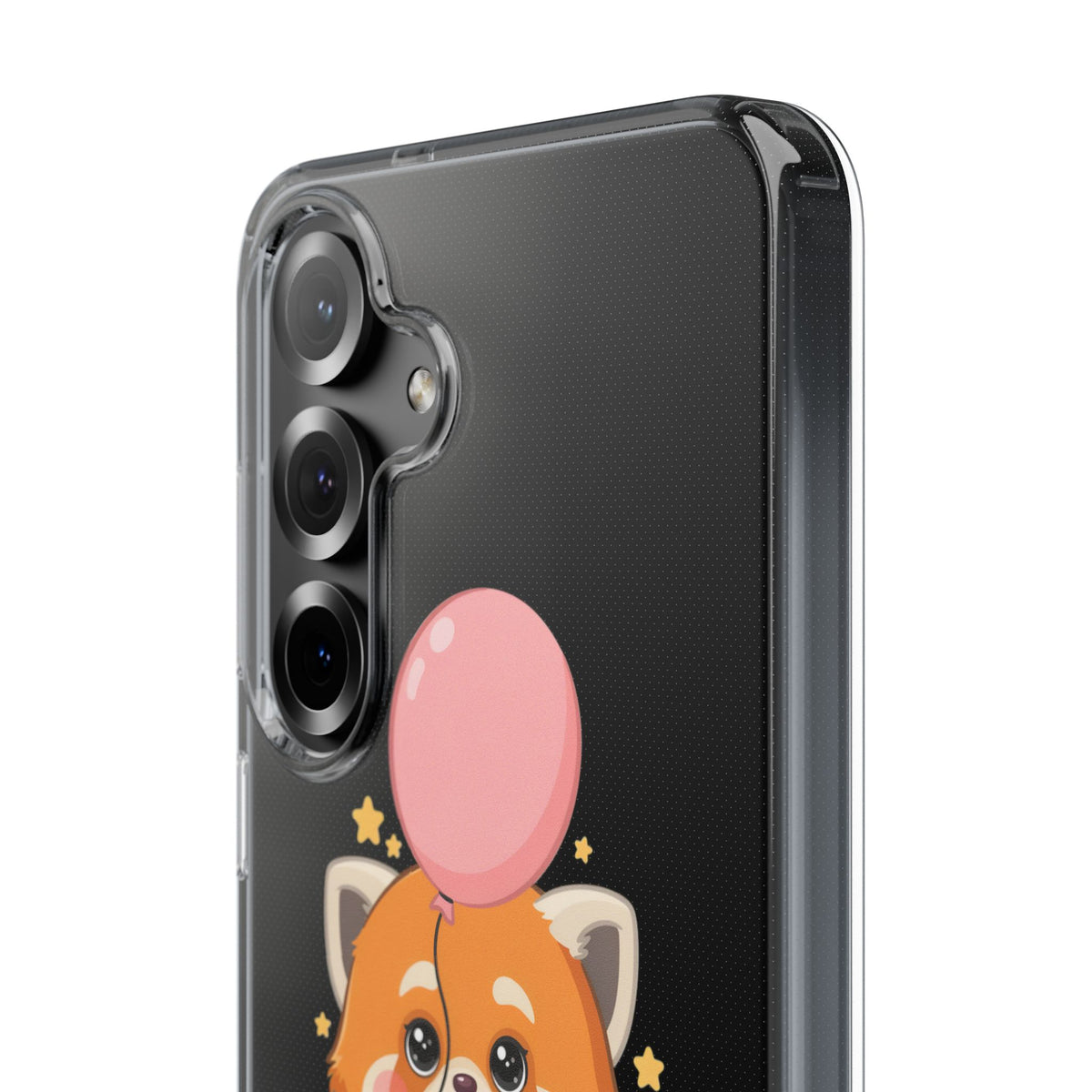 Kawaii Red Panda Clear Impact-Resistant Case with Balloon
