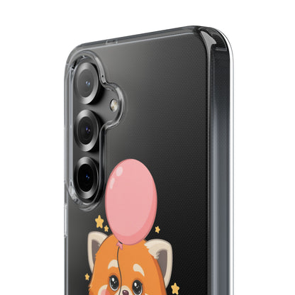 Kawaii Red Panda Clear Impact-Resistant Case with Balloon