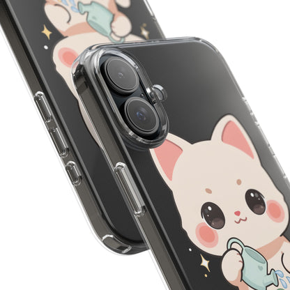 Kawaii Cat Phone Case, Cute Plant Lover Gift