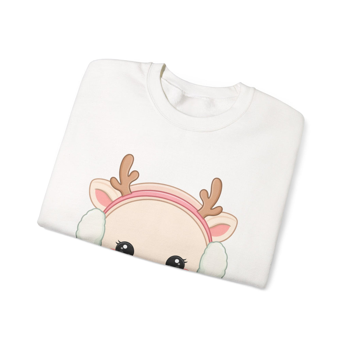 Kawaii Reindeer Sweatshirt, Cute Winter Crewneck