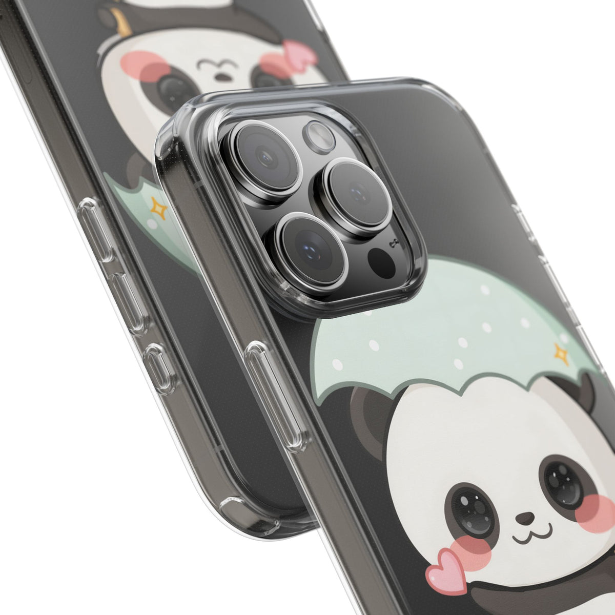 Kawaii Panda Clear Impact-Resistant Phone Case