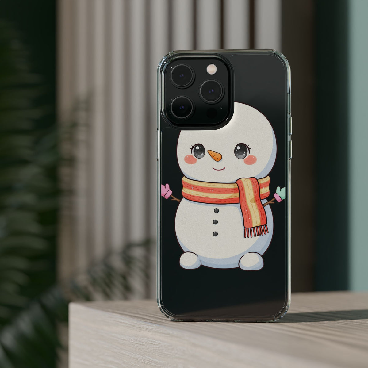 Kawaii Snowman Phone Case – Cute Christmas Clear Case
