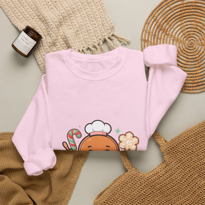 Kawaii Gingerbread Sweatshirt for Christmas Baking Fans