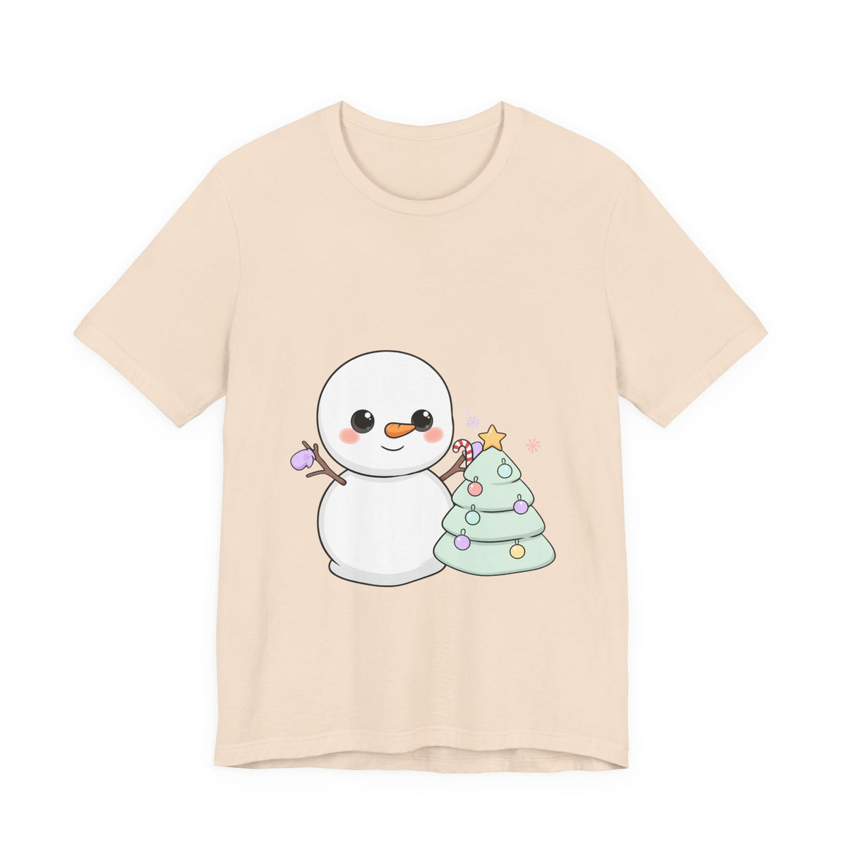 Kawaii Snowman Christmas T-Shirt for Festive Outfits