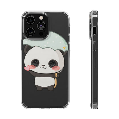 Kawaii Panda Clear Impact-Resistant Phone Case