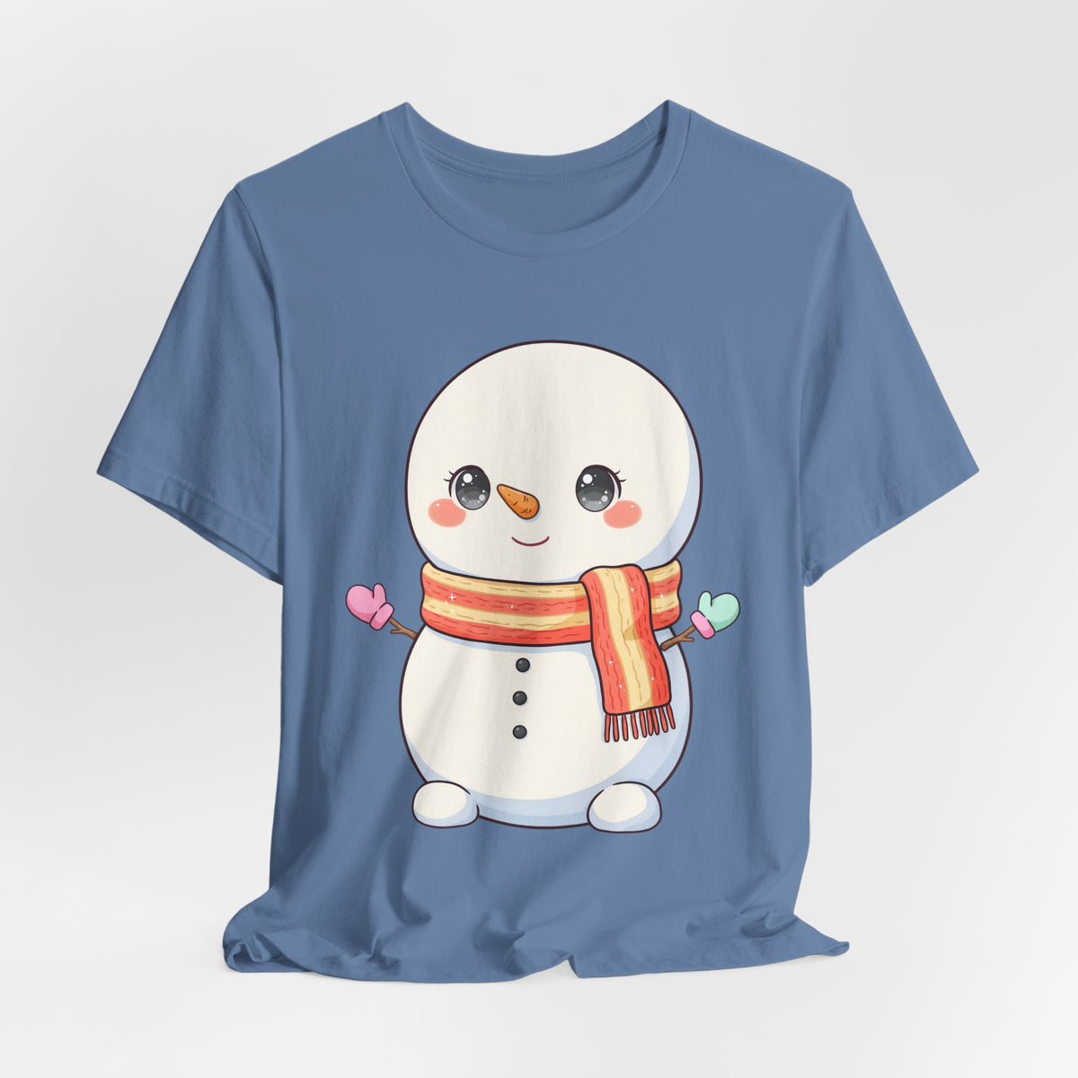 Kawaii Snowman Christmas T-Shirt for Cute Holiday Cheer