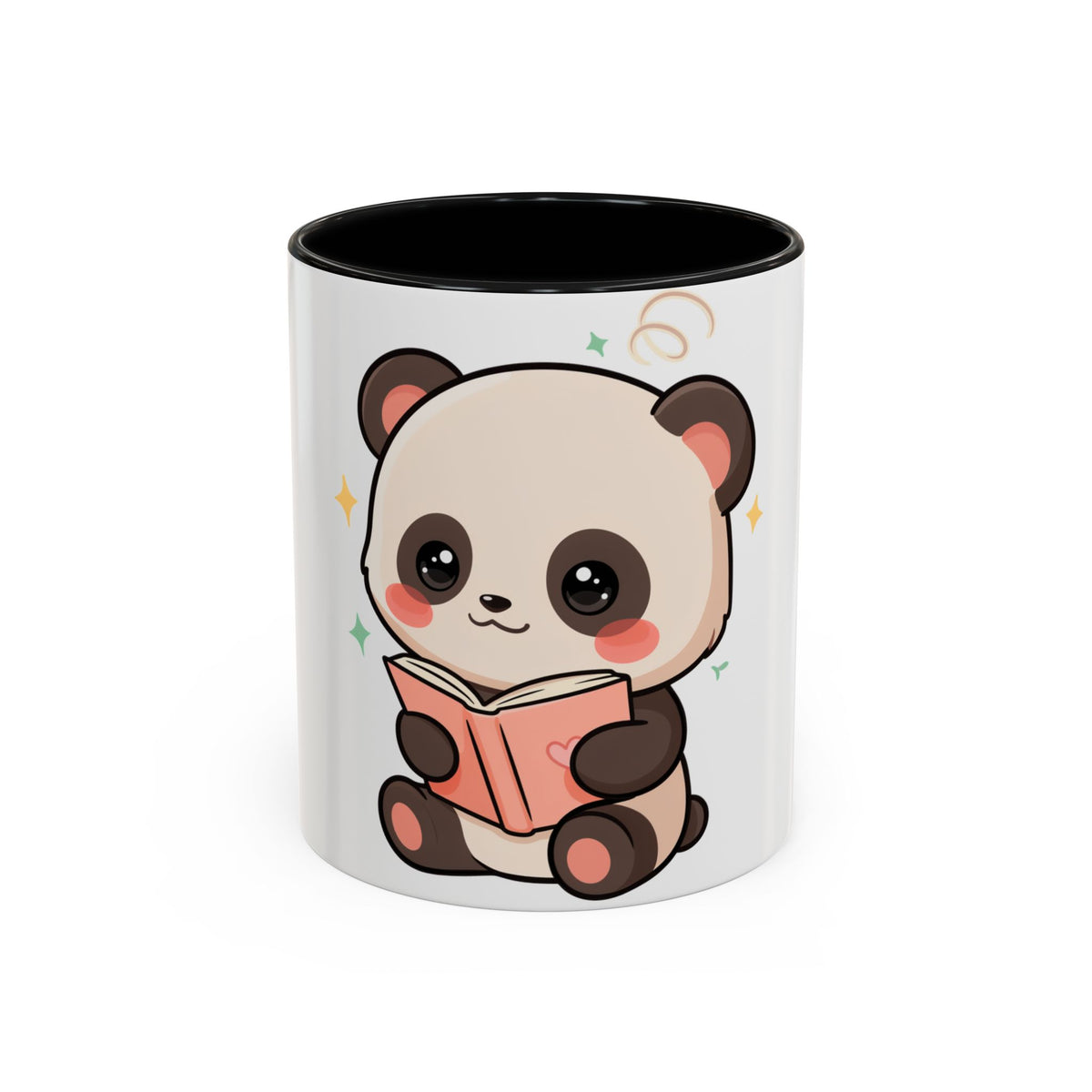 Kawaii Panda Reading Mug, Cute Book Lover Coffee Cup