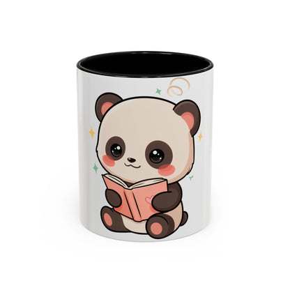 Kawaii Panda Reading Mug, Cute Book Lover Coffee Cup
