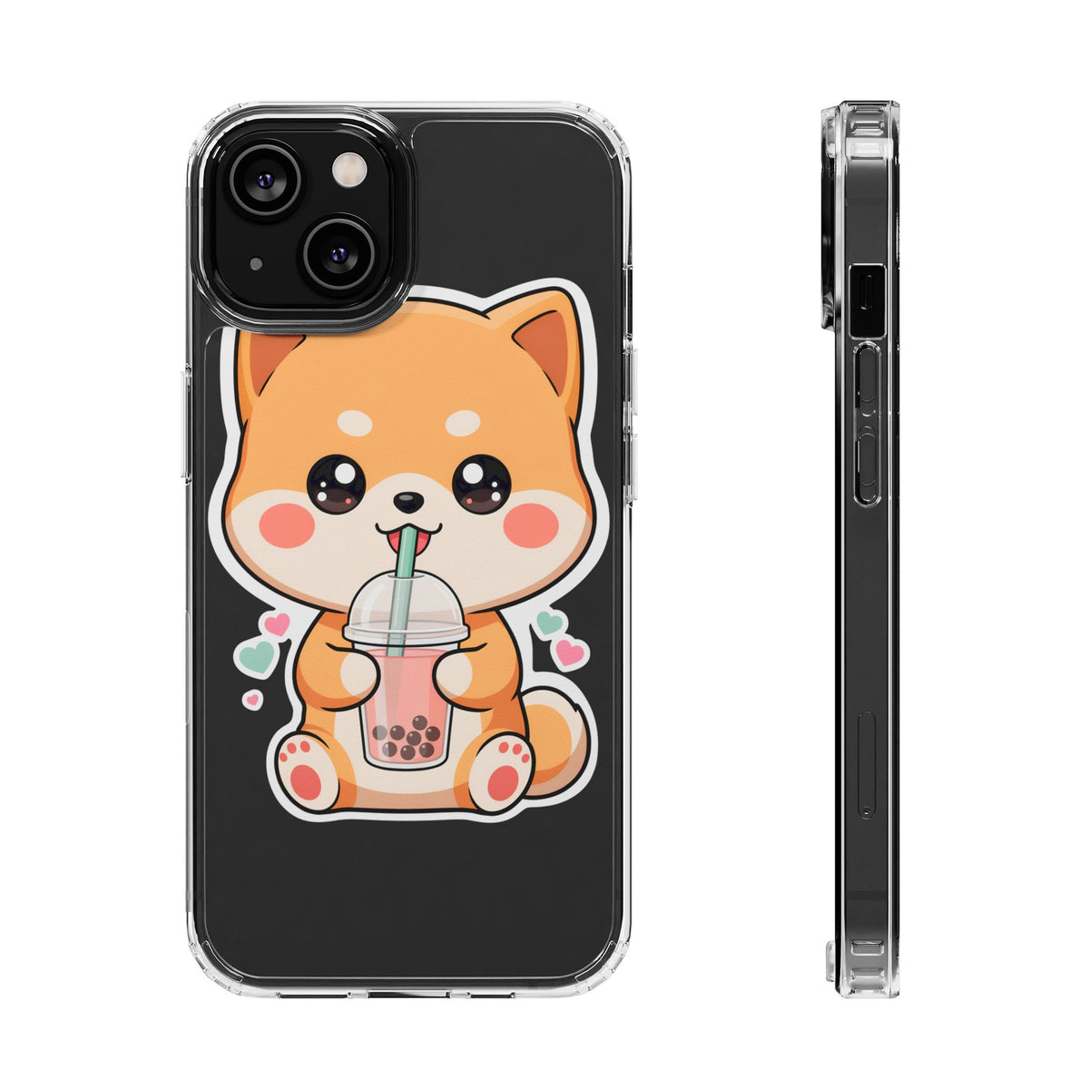 Kawaii Shiba Inu Phone Case for Bubble Tea Lovers