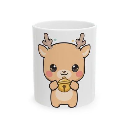 Kawaii Reindeer Mug for a Cheerful Holiday Desk