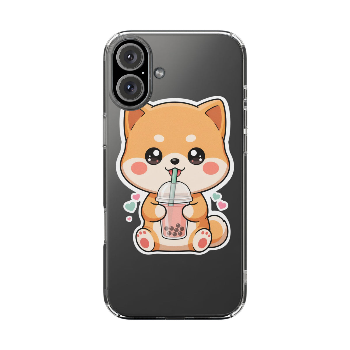 Kawaii Shiba Inu Phone Case for Bubble Tea Lovers