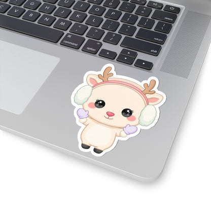 Kawaii Reindeer Sticker for Cozy Winter Cheer