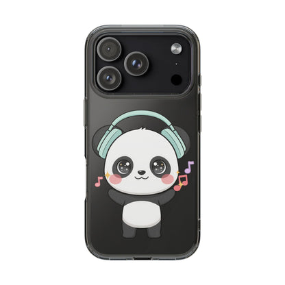 Kawaii Panda Phone Case with Headphones