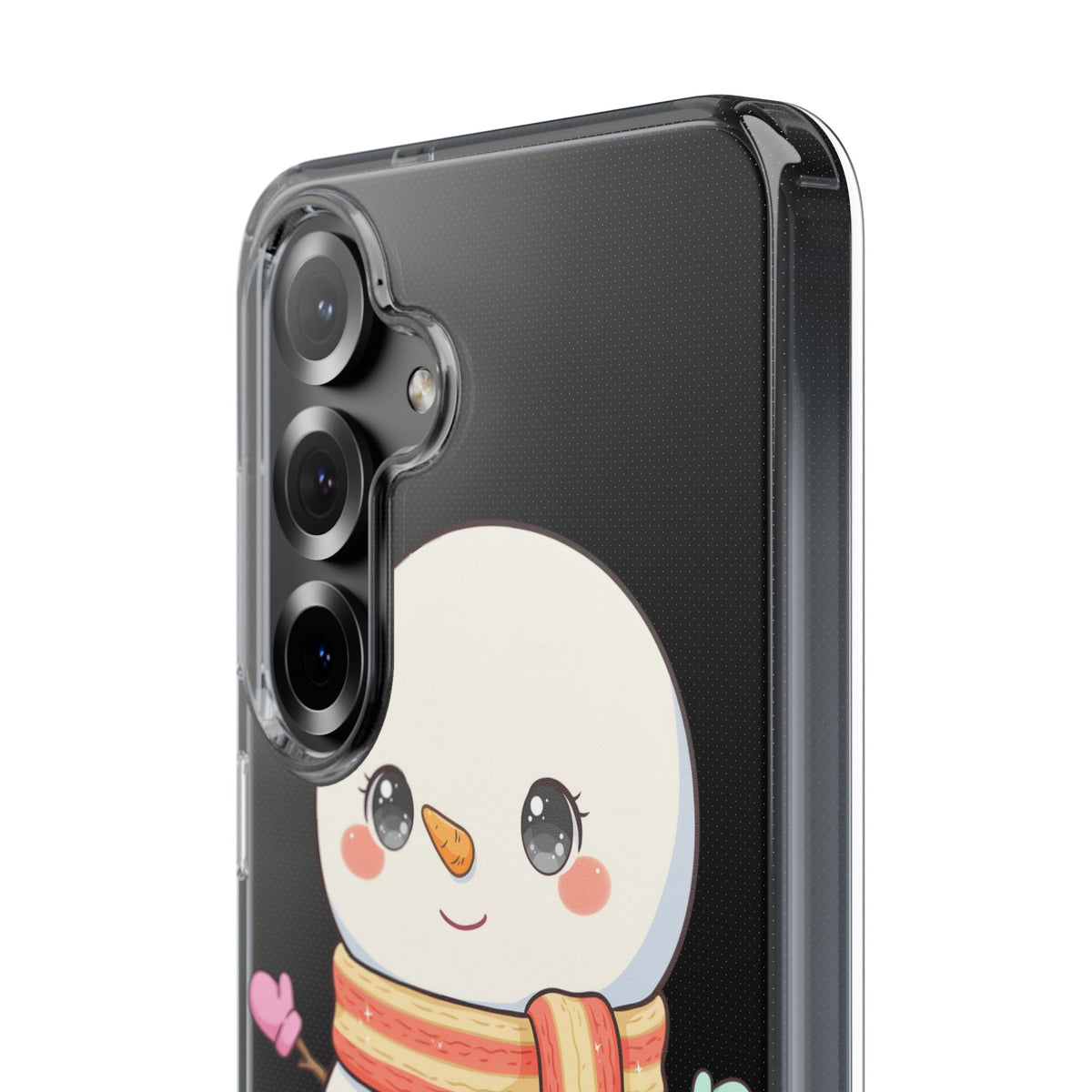 Kawaii Snowman Phone Case – Cute Christmas Clear Case