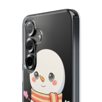 Kawaii Snowman Phone Case – Cute Christmas Clear Case