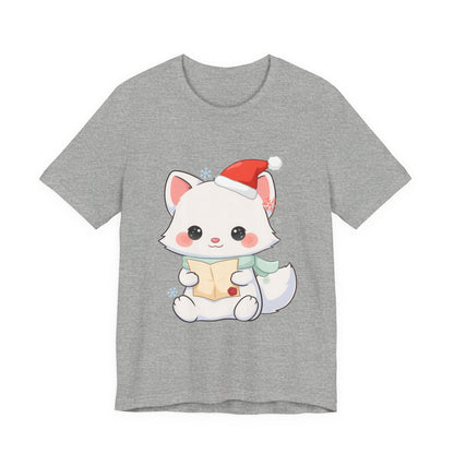 Christmas Arctic Fox T-Shirt for Cozy Holiday Readers