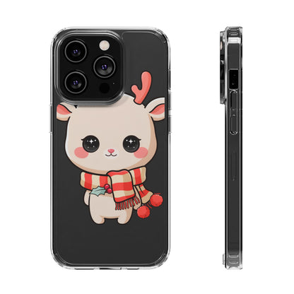 Christmas Reindeer Phone Case, Cute Kawaii Holiday Gift